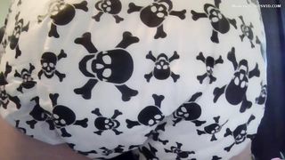 Cute panty and messy poop