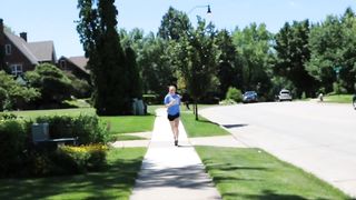 Jogging girl has an explosive case of diarrhea