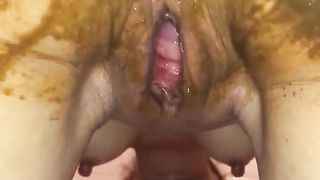 Big ass covered in stinky poop