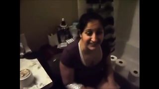 Woman shows her poops in the toilet