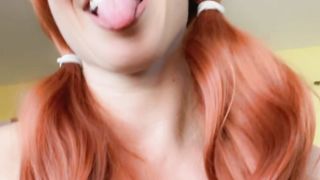 Sexy redhead bitch messy anal play
