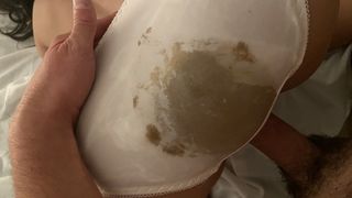 Fucking my hot sexy doll in poopy white crotchless panties