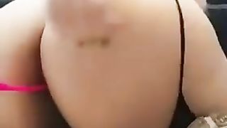 Shitting on her new dildo