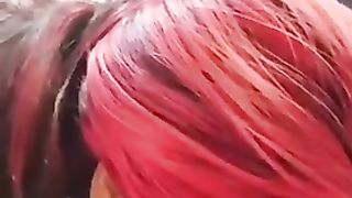 Shitting on her new dildo