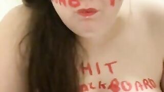 Amateur hot bbw girl masturbates with shit