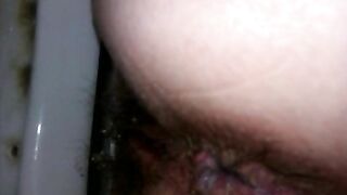 Messy sticky poop closeup