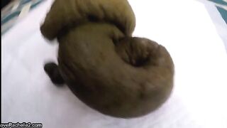 Horny big booty lady shitting closeup