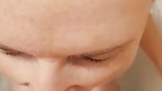 Gorgeous blonde amateur wife eating shit and drinking pee