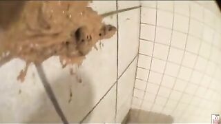 Cheeky Japanese gal dropping heavy and messy shit