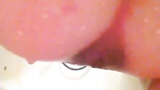 Chubby ass leaking tiny load