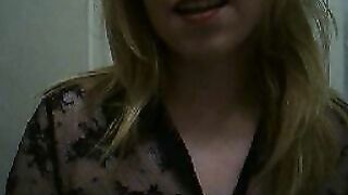 Blonde lovely milf eating shit