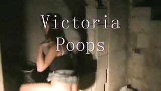 Watch sexy blonde girl Victoria poops