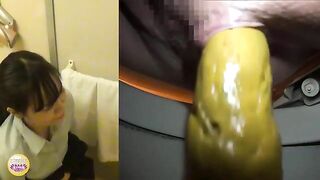 Japanese naked ass girl poops