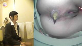 Japanese naked ass girl poops