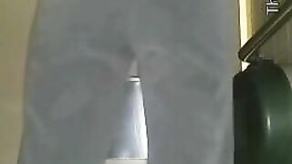 Pretty amateur lady poop closeup play