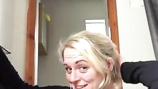 Mature lady teasing and pooping closeup