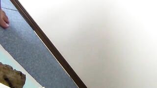 Kinky babe poops on the sofa