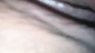 Dirty lady pooping at home