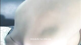 Huge titty African lady masturbates and poop