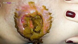 Spreading ass cheeks for dirty pooping