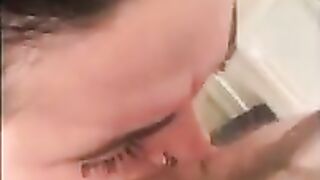 Sucking and licking dirty cock