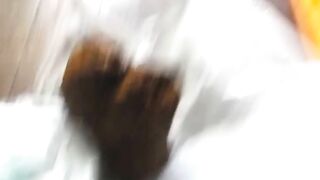 Cheeky pink asshole babe poops