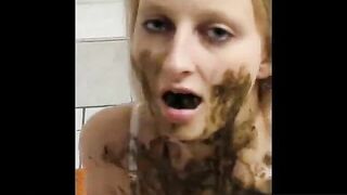 Poop covered girl enjoying meety cock