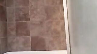 Amateur busty girl playing with shit