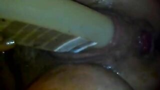 Smearing and dildo fucking in solo