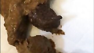 Asian sexy mother pooping closeup