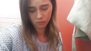 Young beautiful girl dropping turds