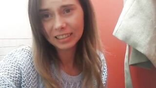 Young beautiful girl dropping turds