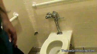 Big Bottom brunette chick and toilet poop