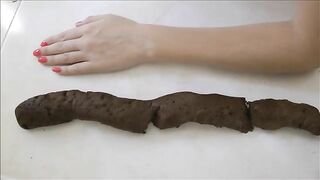 Two blonde girls and long poop train