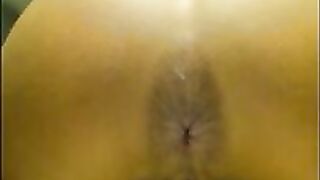 Blonde teen shitting fat turds