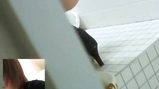 Cute Japanese girl caught pooping heavily