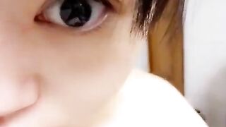 Amateur young and cute Asian babe poop closeup