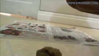 Curvy black ass ebony pooping hard balls