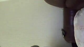 Fat granny and hard poop closeup