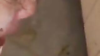 Teen gagging from daddy's smeared cock