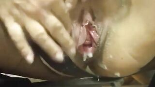 Horny wife masturbates and poop