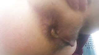 Huge shit on a country path in closeup