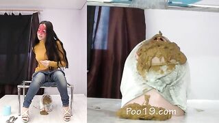 Gorgeous babe and dirty hard poop