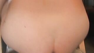 Lovely round ass lady poops heavily on the plate