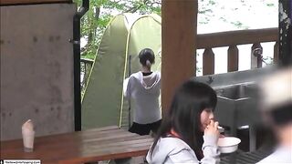 Japanese hairy lady and camping poop