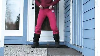 Messy poop outside the door