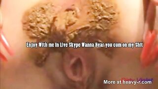 Smearing asshole and hard poop