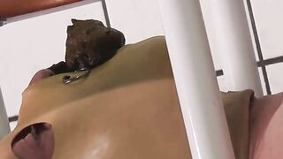 Busty slut in latex love slave poop