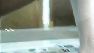 Dark sexy Latina babe poop show