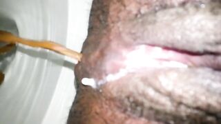 Creampie pussy and pooping asshole